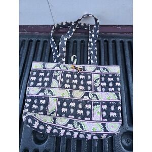 VERA BRADLEY retired Pattern Pink Elephant Paisley Handbag Shoulder Bag Purse